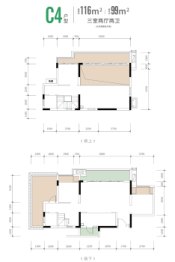 金科博翠宸章3室2厅1厨2卫建面116.00㎡