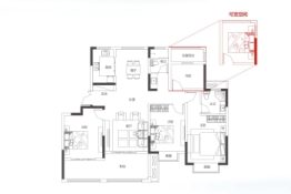 翰墨府4室2厅1厨2卫建面135.00㎡