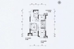 沈阳恒大四季上东2室2厅1厨1卫建面88.32㎡