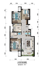 保利和府3室2厅1厨1卫建面88.00㎡