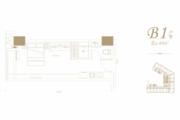 金地商置湘江峯汇1室1厅1厨1卫建面41.00㎡