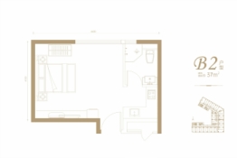 金地商置湘江峯汇1室1厅1厨1卫建面37.00㎡