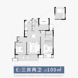 旭辉吴门里3室2厅1厨2卫建面100.00㎡