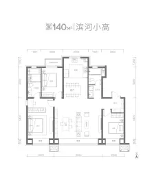 锦溢大河宸院3室2厅1厨2卫建面140.00㎡