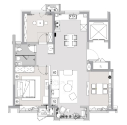 eden 春山里2室2厅1厨1卫建面98.00㎡