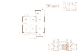 恒大翡翠湾3室2厅1厨1卫建面89.80㎡