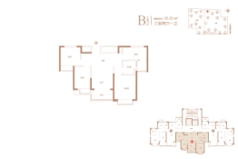 恒大翡翠湾3室2厅1厨1卫建面95.20㎡