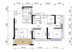 保利时光印象3室2厅1厨2卫建面105.00㎡