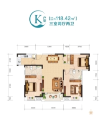 城投秀水青城3室2厅1厨2卫建面118.42㎡