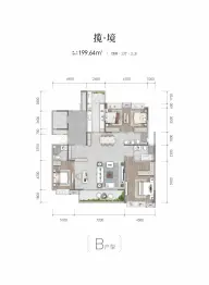 中国铁建·国际公馆4室3厅1厨3卫建面199.64㎡