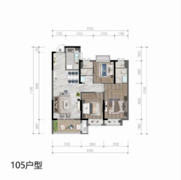 康城雅园3室2厅1厨2卫建面105.00㎡