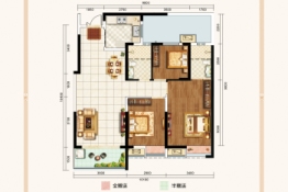 金地学府3室2厅2卫建面112.89㎡