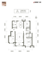 星河国际3室2厅1厨2卫建面117.00㎡