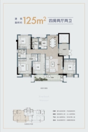 禹洲|融信CONE玺湾4室2厅1厨2卫建面125.00㎡