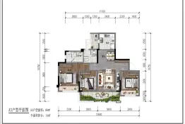 奥园锦官芳华3室2厅1厨2卫建面99.00㎡