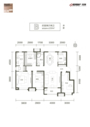 星河国际4室2厅1厨2卫建面133.0㎡
