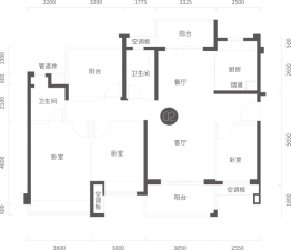 保利天汇4室2厅1厨2卫建面127.00㎡