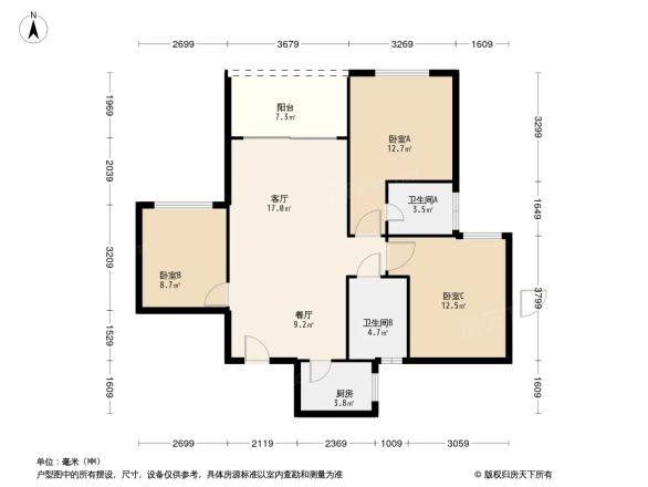 城东名门商住楼户型图