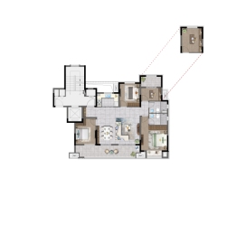 中梁·知贤悦庭4室2厅1厨2卫建面125.00㎡