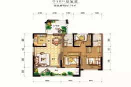 鼎城国际3室2厅1厨2卫建面128.00㎡