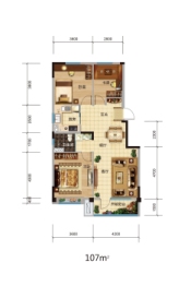 碧桂园·欧洲城-拉菲小镇3室2厅1厨1卫建面107.00㎡