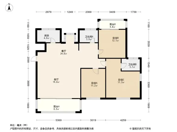 观海澜庭小区户型图