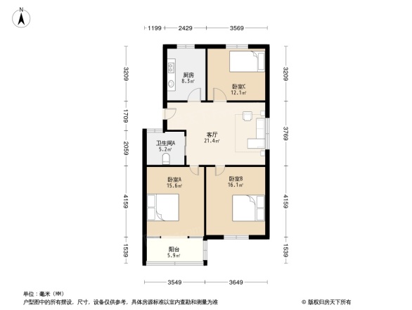 北干二苑新安寓户型图