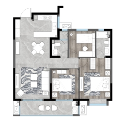 华飞·玖璟府3室2厅1厨2卫建面115.00㎡