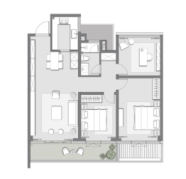 大象我山3室2厅1厨1卫建面110.00㎡