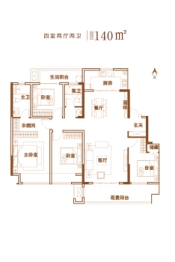 康桥悦溪棠4室2厅1厨2卫建面139.00㎡