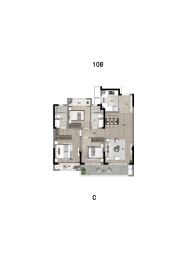 中南春江云锦3室2厅1厨2卫建面108.00㎡