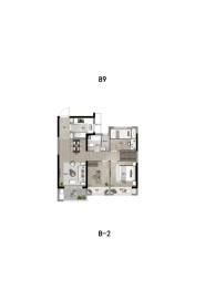 中南春江云锦3室2厅1厨1卫建面89.00㎡