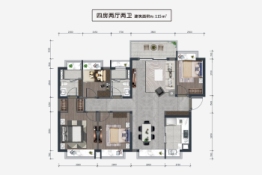 建鼎·源悦4室2厅1厨2卫建面115.00㎡