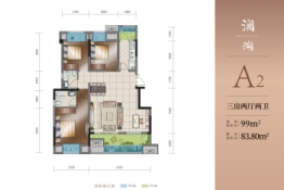 财信·洺玥府3室2厅1厨2卫建面99.00㎡