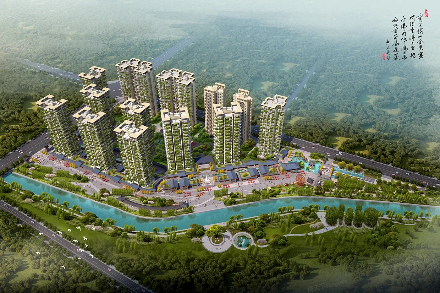 达州新房 大竹县楼盘 花海森林 花海森林楼盘相册1/ 6 效果图