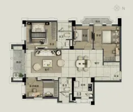实地紫薇公馆别墅4室2厅1厨2卫建面119.0㎡