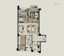 实地紫薇公馆别墅3室2厅1厨1卫建面72.0㎡