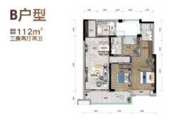 浏阳碧桂园·观园3室2厅1厨2卫建面112.00㎡