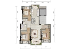 复地·公园和光3室2厅1厨2卫建面112.00㎡