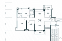 珑翠北区A1/A6栋建面125平02户型