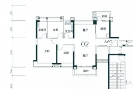 珑翠北区3室2厅1厨2卫建面125.00㎡