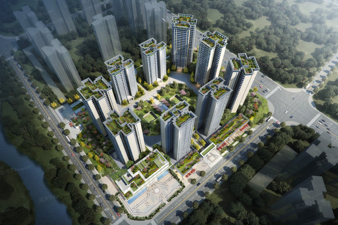 乐至德源·龙湖城邦A区效果图