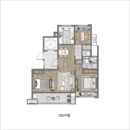 星辰四季3室2厅1厨2卫建面102.00㎡