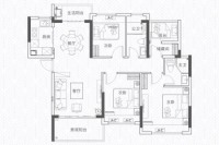 建面约105平三房