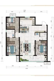 万科城3室2厅1厨2卫建面127.00㎡