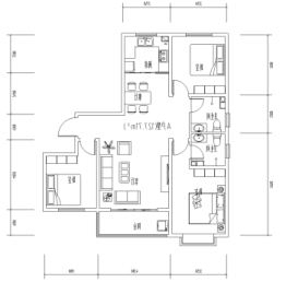 金桥书香苑3室2厅1厨2卫建面127.71㎡