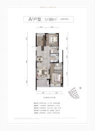 禹洲宋都望林府3室2厅1厨2卫建面98.00㎡