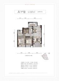 禹洲宋都望林府3室2厅1厨2卫建面97.00㎡