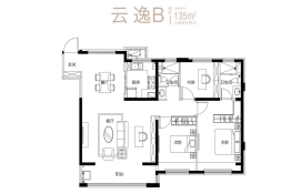 美的·云筑3室2厅1厨2卫建面135.00㎡