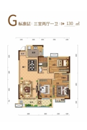 滨河名邸3室2厅1厨1卫建面130.00㎡